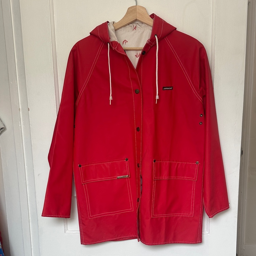 Vintage Jordache red rain jacket